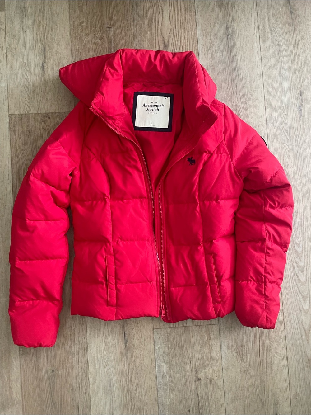 Abercrombie & Fitch Kids Bright Red Puffer Coat
